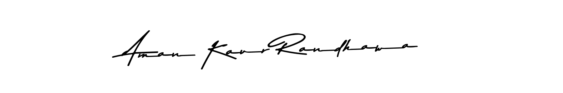 Create a beautiful signature design for name Aman Kaur Randhawa. With this signature (Asem Kandis PERSONAL USE) fonts, you can make a handwritten signature for free. Aman Kaur Randhawa signature style 9 images and pictures png