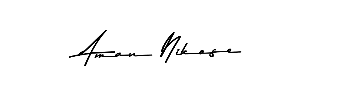 Use a signature maker to create a handwritten signature online. With this signature software, you can design (Asem Kandis PERSONAL USE) your own signature for name Aman Nikose. Aman Nikose signature style 9 images and pictures png