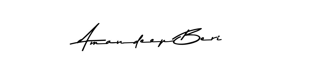 How to make Amandeep Beri name signature. Use Asem Kandis PERSONAL USE style for creating short signs online. This is the latest handwritten sign. Amandeep Beri signature style 9 images and pictures png