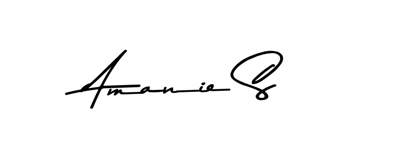 The best way (Asem Kandis PERSONAL USE) to make a short signature is to pick only two or three words in your name. The name Amanie S include a total of six letters. For converting this name. Amanie S signature style 9 images and pictures png