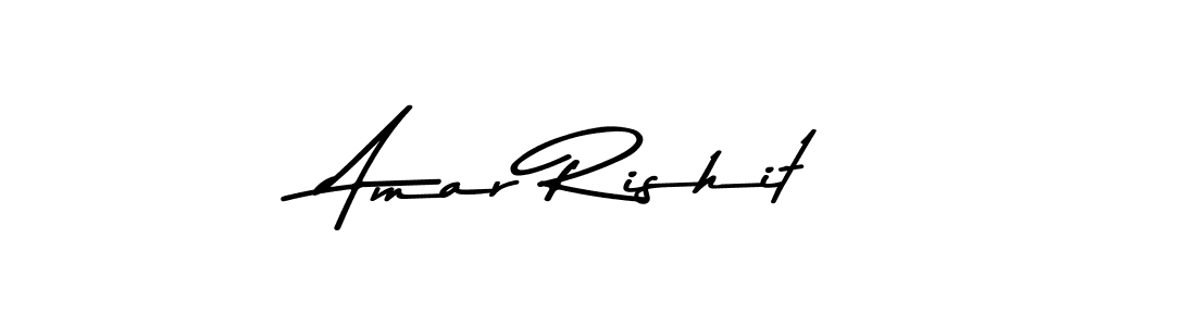 How to make Amar Rishit name signature. Use Asem Kandis PERSONAL USE style for creating short signs online. This is the latest handwritten sign. Amar Rishit signature style 9 images and pictures png