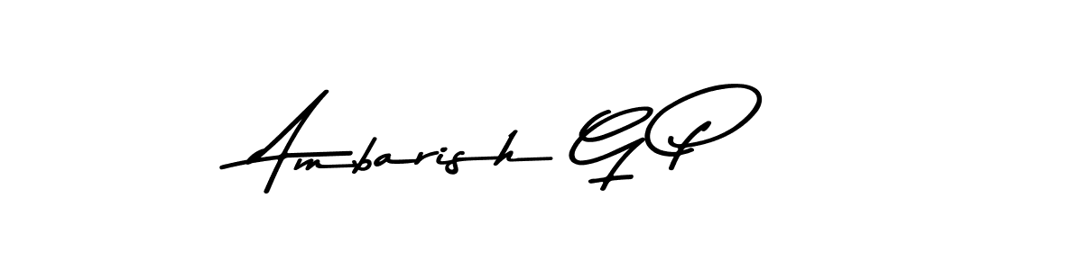 Design your own signature with our free online signature maker. With this signature software, you can create a handwritten (Asem Kandis PERSONAL USE) signature for name Ambarish G P. Ambarish G P signature style 9 images and pictures png