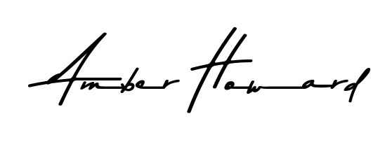 Try this chic Amber Howard handwritten sign style. Using Asem Kandis PERSONAL USE font elements, it gives your name a sleek, memorable identity. Amber Howard signature style 9 images and pictures png