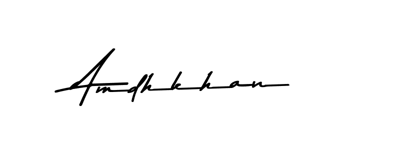 How to make Amdhkhan name signature. Use Asem Kandis PERSONAL USE style for creating short signs online. This is the latest handwritten sign. Amdhkhan signature style 9 images and pictures png