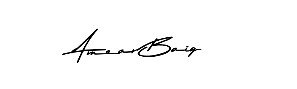 The best way (Asem Kandis PERSONAL USE) to make a short signature is to pick only two or three words in your name. The name Amear Baig include a total of six letters. For converting this name. Amear Baig signature style 9 images and pictures png