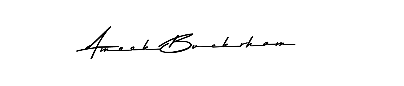 Also You can easily find your signature by using the search form. We will create Ameek Buckrham name handwritten signature images for you free of cost using Asem Kandis PERSONAL USE sign style. Ameek Buckrham signature style 9 images and pictures png