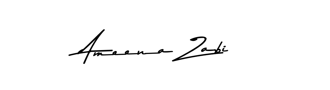 Create a beautiful signature design for name Ameena Zabi. With this signature (Asem Kandis PERSONAL USE) fonts, you can make a handwritten signature for free. Ameena Zabi signature style 9 images and pictures png