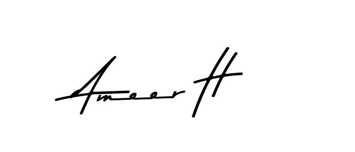 Create a beautiful signature design for name Ameer H. With this signature (Asem Kandis PERSONAL USE) fonts, you can make a handwritten signature for free. Ameer H signature style 9 images and pictures png