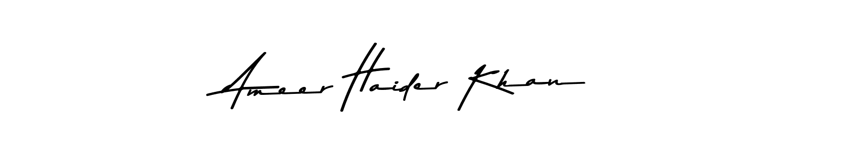 Make a beautiful signature design for name Ameer Haider Khan. With this signature (Asem Kandis PERSONAL USE) style, you can create a handwritten signature for free. Ameer Haider Khan signature style 9 images and pictures png