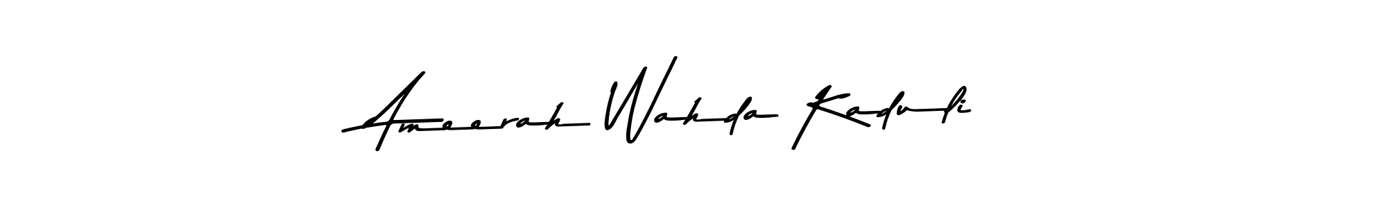 It looks lik you need a new signature style for name Ameerah Wahda Kaduli. Design unique handwritten (Asem Kandis PERSONAL USE) signature with our free signature maker in just a few clicks. Ameerah Wahda Kaduli signature style 9 images and pictures png