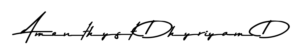 The Asem Kandis PERSONAL USE font gives name Amenthyst Dhyriyam D a signature that looks effortless yet distinguished. Download high-res PNG instantly. Amenthyst Dhyriyam D signature style 9 images and pictures png