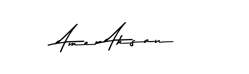 Make a beautiful signature design for name Amer Ahsan. With this signature (Asem Kandis PERSONAL USE) style, you can create a handwritten signature for free. Amer Ahsan signature style 9 images and pictures png