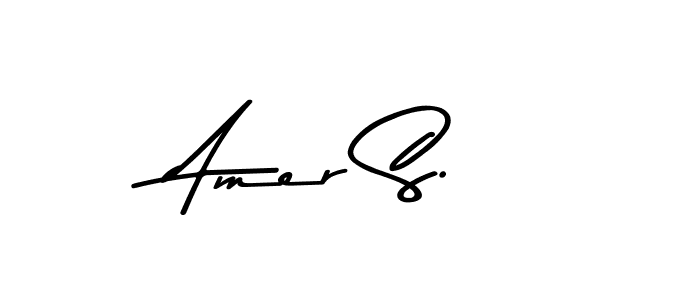 How to make Amer S. name signature. Use Asem Kandis PERSONAL USE style for creating short signs online. This is the latest handwritten sign. Amer S. signature style 9 images and pictures png