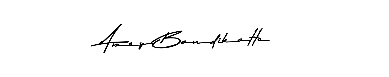 How to make Amey Bandikatte name signature. Use Asem Kandis PERSONAL USE style for creating short signs online. This is the latest handwritten sign. Amey Bandikatte signature style 9 images and pictures png