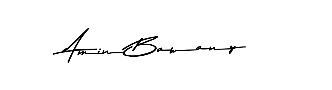 How to make Amin Bawany name signature. Use Asem Kandis PERSONAL USE style for creating short signs online. This is the latest handwritten sign. Amin Bawany signature style 9 images and pictures png