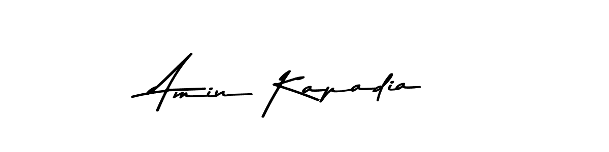 How to make Amin Kapadia name signature. Use Asem Kandis PERSONAL USE style for creating short signs online. This is the latest handwritten sign. Amin Kapadia signature style 9 images and pictures png