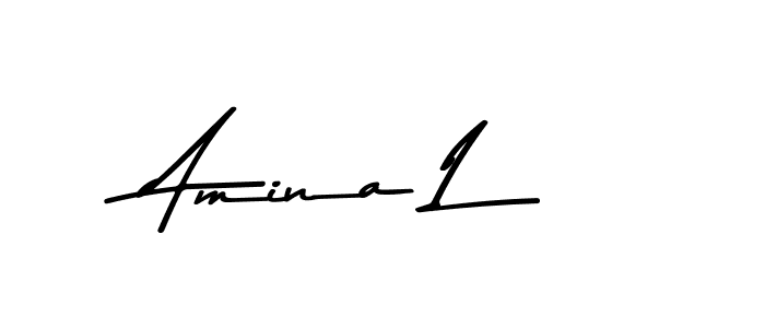 How to make Amina L signature? Asem Kandis PERSONAL USE is a professional autograph style. Create handwritten signature for Amina L name. Amina L signature style 9 images and pictures png