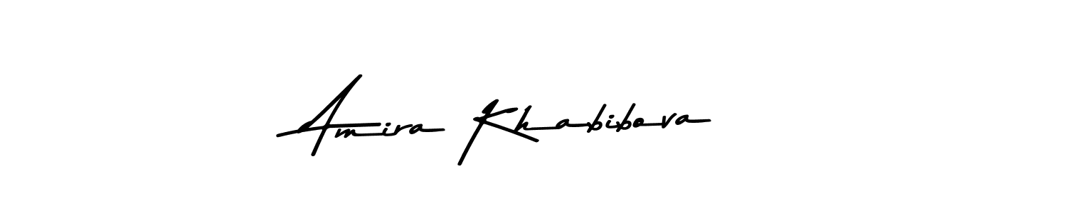 How to make Amira Khabibova name signature. Use Asem Kandis PERSONAL USE style for creating short signs online. This is the latest handwritten sign. Amira Khabibova signature style 9 images and pictures png