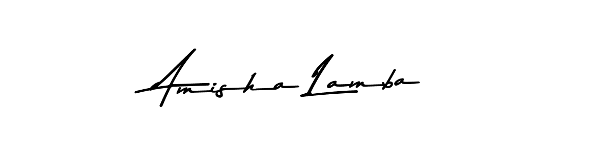 How to make Amisha Lamba name signature. Use Asem Kandis PERSONAL USE style for creating short signs online. This is the latest handwritten sign. Amisha Lamba signature style 9 images and pictures png