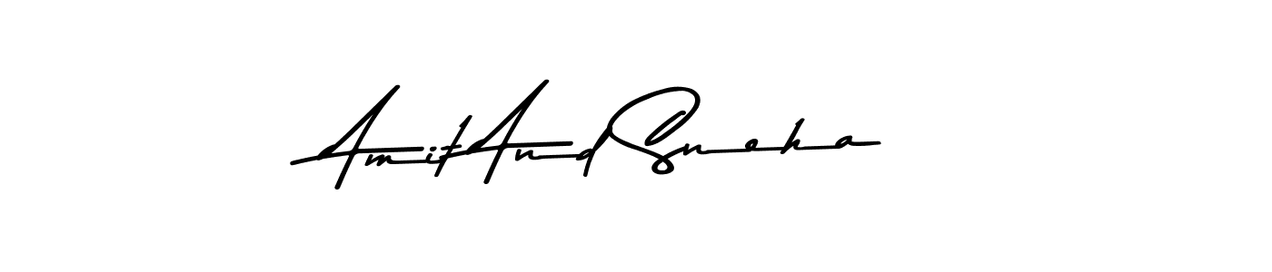 Create a beautiful signature design for name Amit And Sneha. With this signature (Asem Kandis PERSONAL USE) fonts, you can make a handwritten signature for free. Amit And Sneha signature style 9 images and pictures png