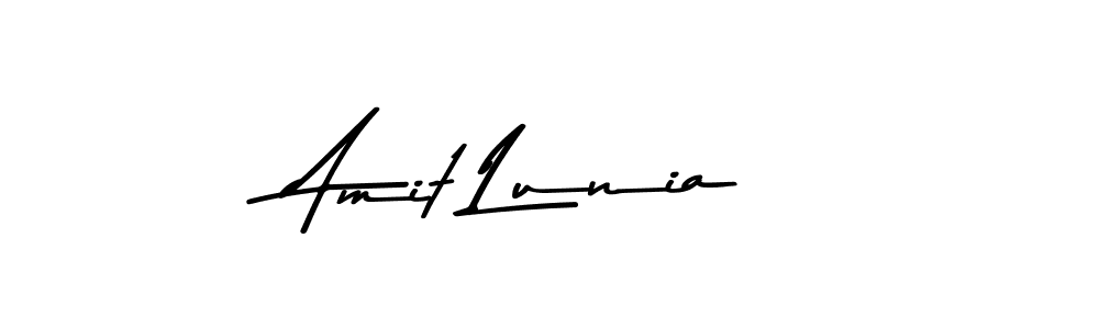 Use a signature maker to create a handwritten signature online. With this signature software, you can design (Asem Kandis PERSONAL USE) your own signature for name Amit Lunia. Amit Lunia signature style 9 images and pictures png