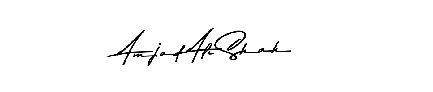 How to make Amjad Ali Shah name signature. Use Asem Kandis PERSONAL USE style for creating short signs online. This is the latest handwritten sign. Amjad Ali Shah signature style 9 images and pictures png