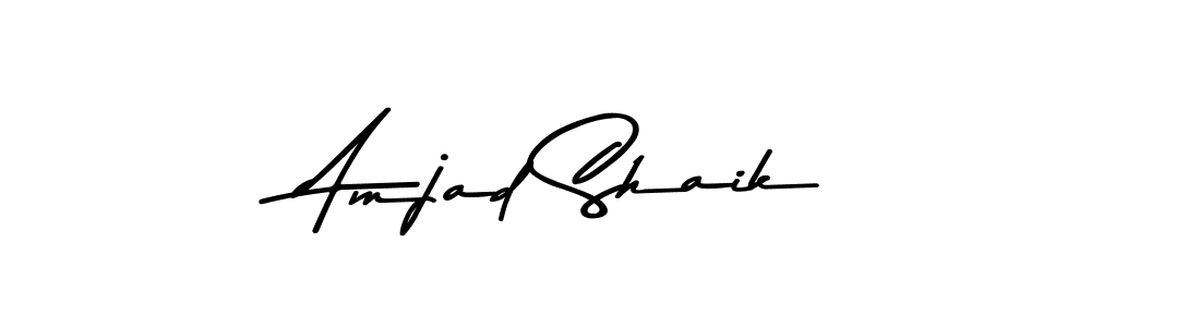 Design your own signature with our free online signature maker. With this signature software, you can create a handwritten (Asem Kandis PERSONAL USE) signature for name Amjad Shaik. Amjad Shaik signature style 9 images and pictures png