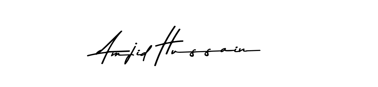 You should practise on your own different ways (Asem Kandis PERSONAL USE) to write your name (Amjid Hussain) in signature. don't let someone else do it for you. Amjid Hussain signature style 9 images and pictures png