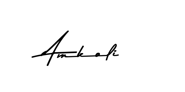 How to make Amkoli name signature. Use Asem Kandis PERSONAL USE style for creating short signs online. This is the latest handwritten sign. Amkoli signature style 9 images and pictures png