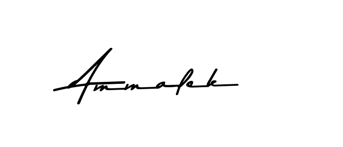 How to make Ammalek name signature. Use Asem Kandis PERSONAL USE style for creating short signs online. This is the latest handwritten sign. Ammalek signature style 9 images and pictures png
