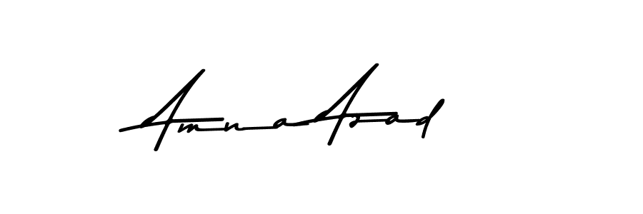 Make a beautiful signature design for name Amna Azad. With this signature (Asem Kandis PERSONAL USE) style, you can create a handwritten signature for free. Amna Azad signature style 9 images and pictures png