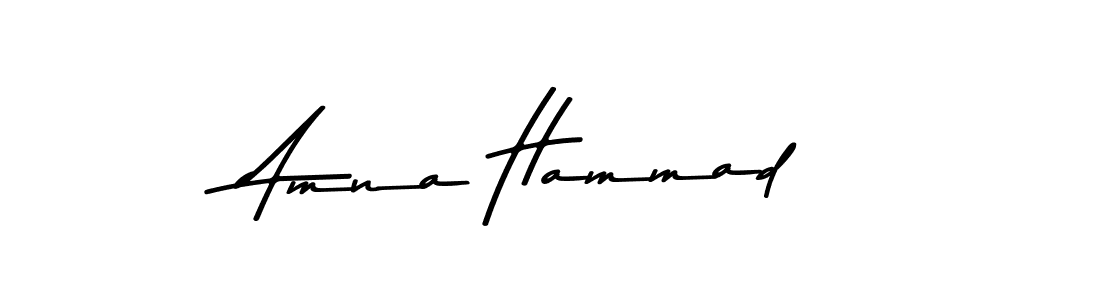 How to make Amna Hammad name signature. Use Asem Kandis PERSONAL USE style for creating short signs online. This is the latest handwritten sign. Amna Hammad signature style 9 images and pictures png