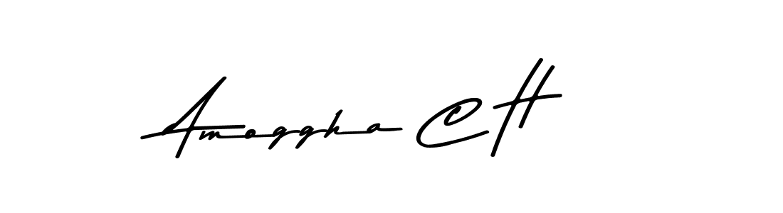 Create a beautiful signature design for name Amoggha C H. With this signature (Asem Kandis PERSONAL USE) fonts, you can make a handwritten signature for free. Amoggha C H signature style 9 images and pictures png