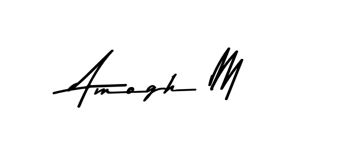 The best way (Asem Kandis PERSONAL USE) to make a short signature is to pick only two or three words in your name. The name Amogh M include a total of six letters. For converting this name. Amogh M signature style 9 images and pictures png