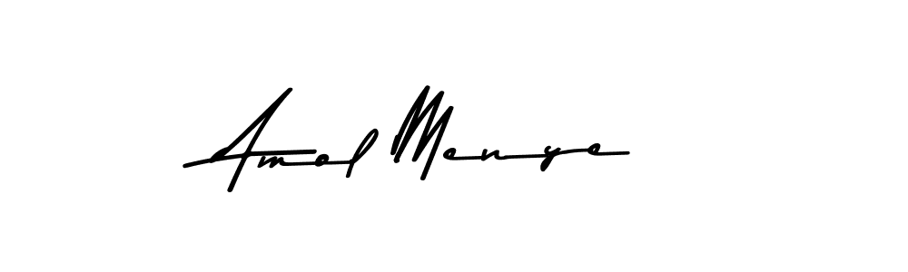 How to make Amol Menye name signature. Use Asem Kandis PERSONAL USE style for creating short signs online. This is the latest handwritten sign. Amol Menye signature style 9 images and pictures png