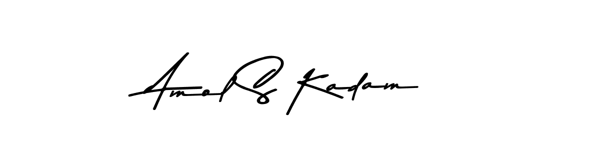 Make a beautiful signature design for name Amol S Kadam. With this signature (Asem Kandis PERSONAL USE) style, you can create a handwritten signature for free. Amol S Kadam signature style 9 images and pictures png