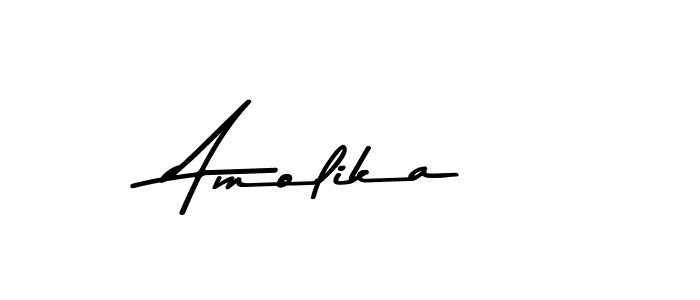 How to make Amolika name signature. Use Asem Kandis PERSONAL USE style for creating short signs online. This is the latest handwritten sign. Amolika signature style 9 images and pictures png