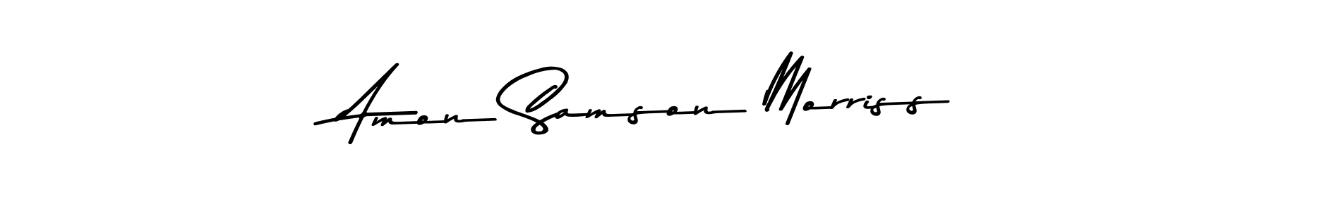 How to make Amon Samson Morriss name signature. Use Asem Kandis PERSONAL USE style for creating short signs online. This is the latest handwritten sign. Amon Samson Morriss signature style 9 images and pictures png