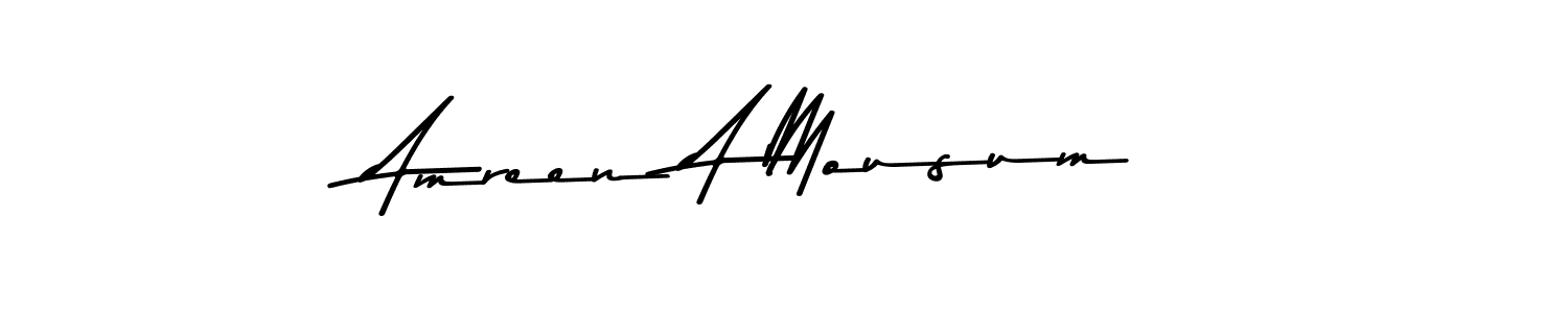 if you are searching for the best signature style for your name Amreen A Mousum. so please give up your signature search. here we have designed multiple signature styles  using Asem Kandis PERSONAL USE. Amreen A Mousum signature style 9 images and pictures png