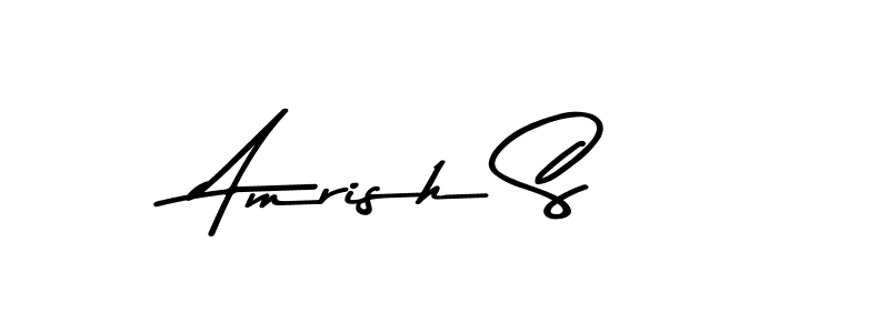 Make a beautiful signature design for name Amrish S. With this signature (Asem Kandis PERSONAL USE) style, you can create a handwritten signature for free. Amrish S signature style 9 images and pictures png