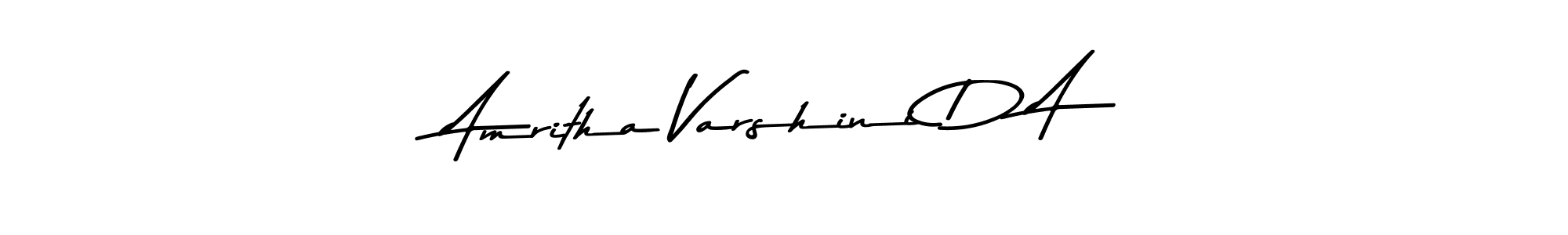 This is the best signature style for the Amritha Varshini D A name. Also you like these signature font (Asem Kandis PERSONAL USE). Mix name signature. Amritha Varshini D A signature style 9 images and pictures png