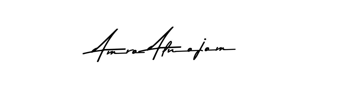 How to make Amro Alnojom name signature. Use Asem Kandis PERSONAL USE style for creating short signs online. This is the latest handwritten sign. Amro Alnojom signature style 9 images and pictures png