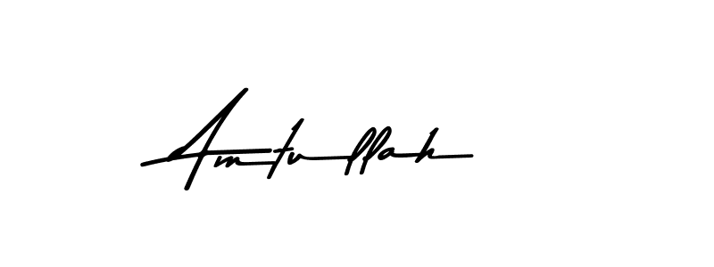 How to make Amtullah name signature. Use Asem Kandis PERSONAL USE style for creating short signs online. This is the latest handwritten sign. Amtullah signature style 9 images and pictures png