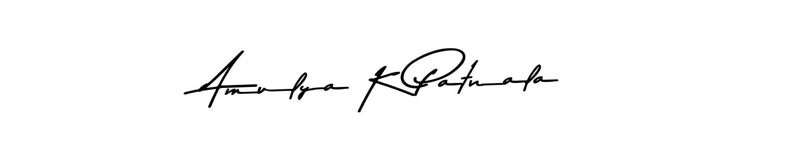 Make a beautiful signature design for name Amulya K Patnala. Use this online signature maker to create a handwritten signature for free. Amulya K Patnala signature style 9 images and pictures png