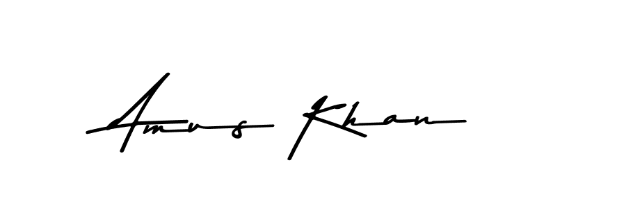 Design your own signature with our free online signature maker. With this signature software, you can create a handwritten (Asem Kandis PERSONAL USE) signature for name Amus Khan. Amus Khan signature style 9 images and pictures png