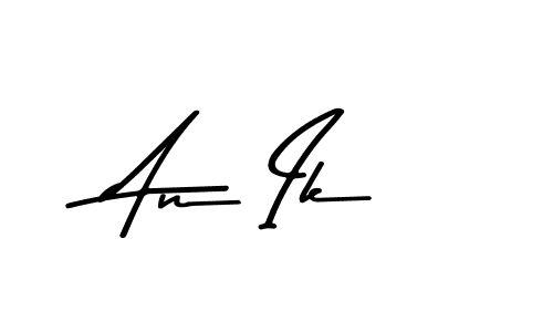 The best way (Asem Kandis PERSONAL USE) to make a short signature is to pick only two or three words in your name. The name An Ik include a total of six letters. For converting this name. An Ik signature style 9 images and pictures png
