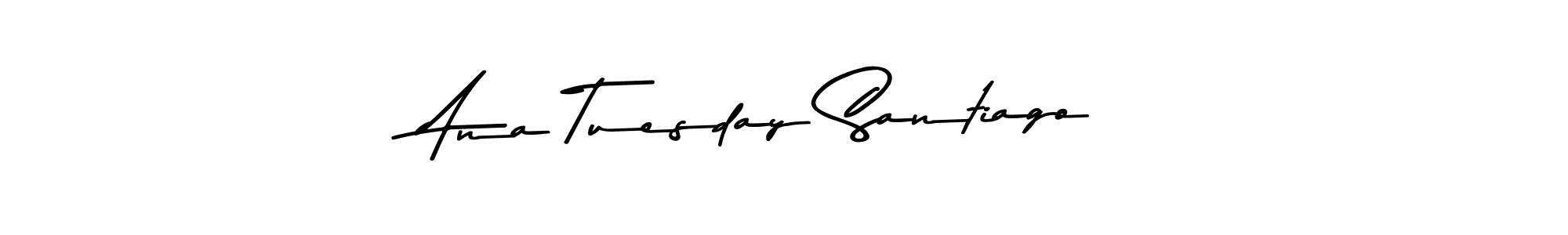 The best way (Asem Kandis PERSONAL USE) to make a short signature is to pick only two or three words in your name. The name Ana Tuesday Santiago include a total of six letters. For converting this name. Ana Tuesday Santiago signature style 9 images and pictures png