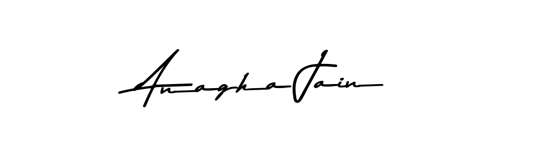 Make a beautiful signature design for name Anagha Jain. With this signature (Asem Kandis PERSONAL USE) style, you can create a handwritten signature for free. Anagha Jain signature style 9 images and pictures png
