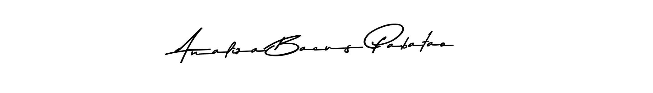 if you are searching for the best signature style for your name Analiza Bacus Pabatao. so please give up your signature search. here we have designed multiple signature styles  using Asem Kandis PERSONAL USE. Analiza Bacus Pabatao signature style 9 images and pictures png