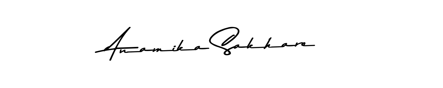 How to make Anamika Sakhare name signature. Use Asem Kandis PERSONAL USE style for creating short signs online. This is the latest handwritten sign. Anamika Sakhare signature style 9 images and pictures png